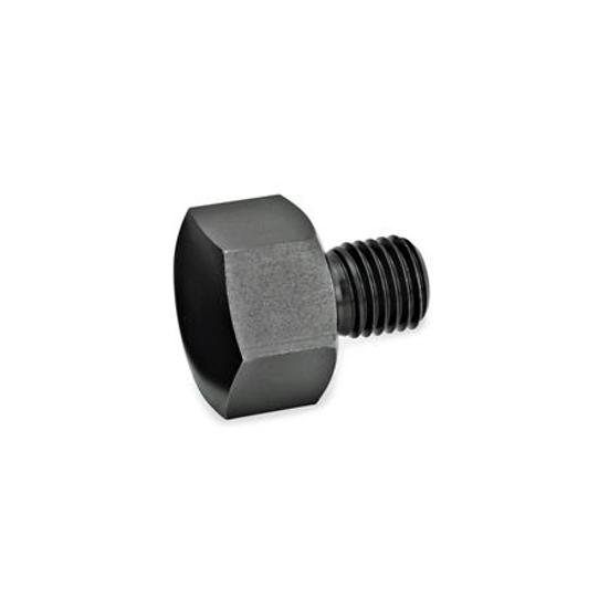GN 409.1-15-M12-K Positionierelement mit Schraube - Spanneisen-Druckschraube