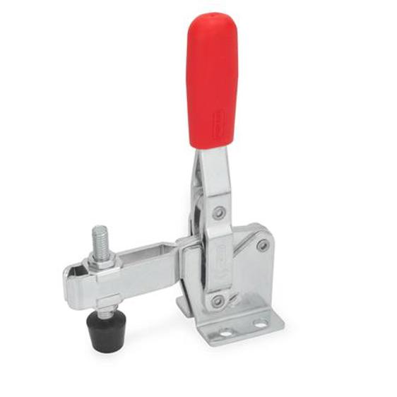 GN 810-230-C - Vertikal-Spanner mit Schnellspanner aus Stahl und waagrechtem Fuß