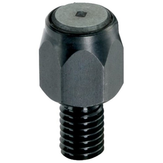 Auflagebolzen mit Riffel oder Spitze – Hartmetallplatte & Gewindezapfen | 10 mm Länge | M6 Durchmesser | Artikelnummer: 22680.0063