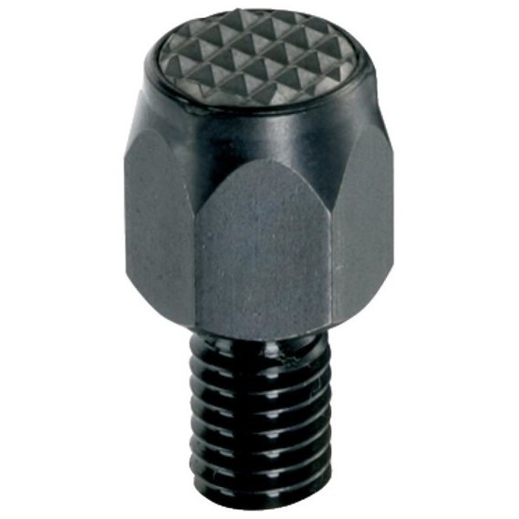 Auflagebolzen mit Riffel oder Spitze - Hartmetallplatte, Geriffelt, Gewindezapfen - 20 mm Länge, M10 Durchmesser | Art.-Nr. 22680.0101