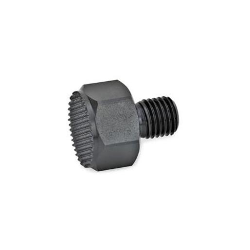 GN 409.1-15-M12-R Positionierelement mit Schraube - Spanneisen-Druckschraube