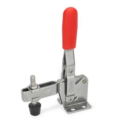 Edelstahl Schnellspanner mit vertikalem Spannhebel und waagrechtem Fuß (GN 810-130)