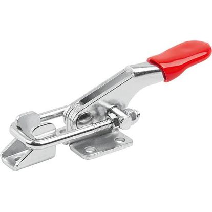 Bügelsanner Horizontal - Standard mit Gegenhalter, Form A, F1=1600, Stahl Verzinkt, Kunststoff Rot