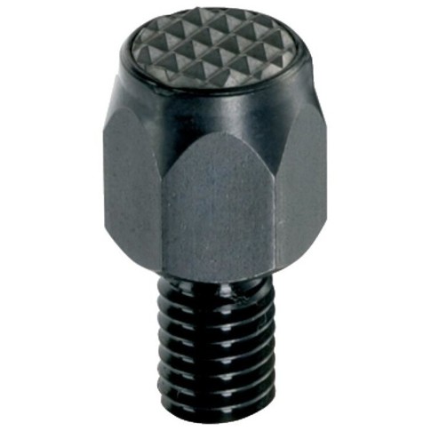 Auflagebolzen mit Riffel oder Spitze - Hartmetallplatte | Geriffelt & Gewindezapfen | L=25mm, D=M12 | Art.-Nr. 22680.0121