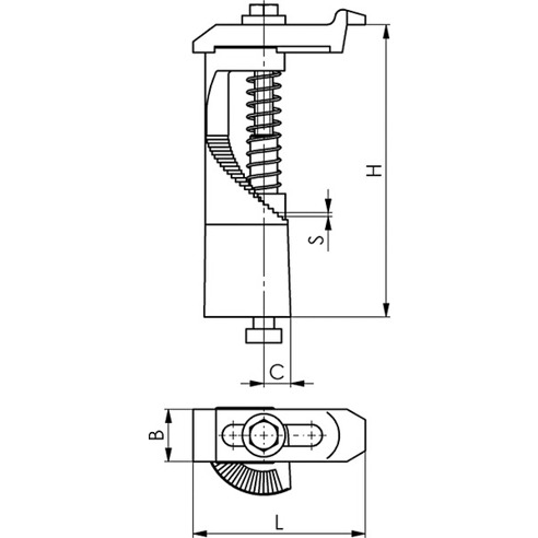 Aufspannbolzen 6417-80L lang, brüniert mit Messingdreher